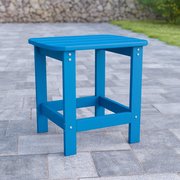 Flash Furniture Charlestown All-Weather Poly Resin Wood Adirondack Side Table in Blue JJ-T14001-BLU-GG